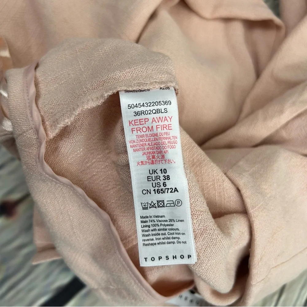 Topshop light Pink Wide-Leg high rise Pants NWT